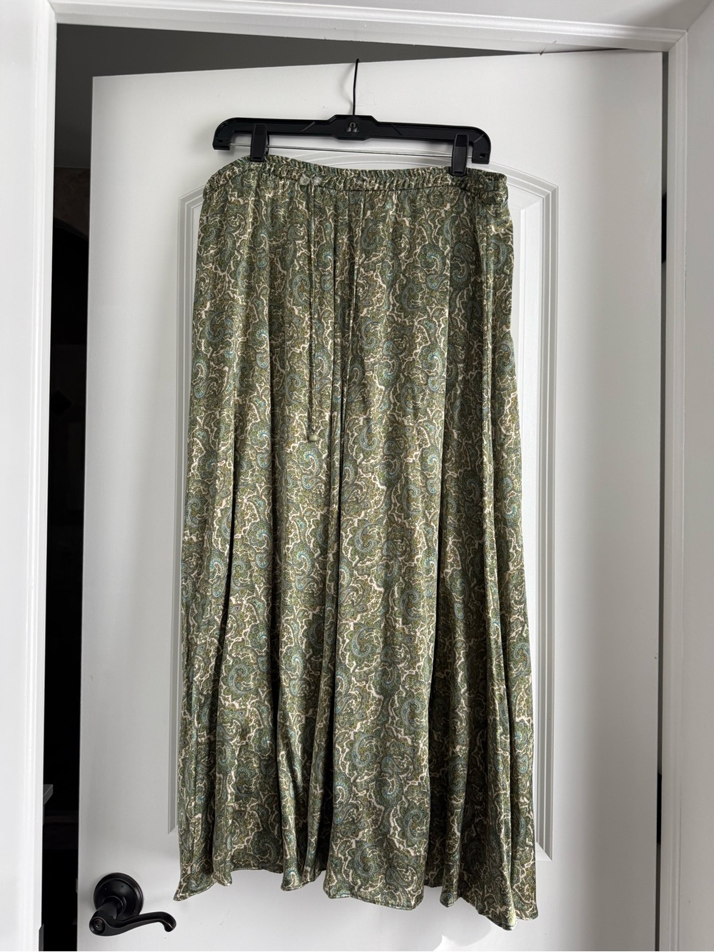 Zara Olive Green Paisley Maxi Skirt